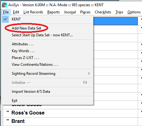 How to add a new data set