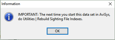 Rebuild index warning