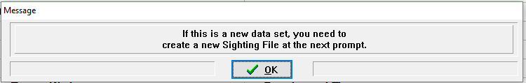 New sighting file prompt