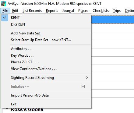 Reopen new data set